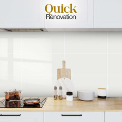 Pearl White 60×30cm Kitchen Tiles Self Adhesive Marble Tile Stickers, PVC Self Adhesive Bathroom Wall Tiles, Waterproof and Oil-Proof Wall Panels for Kitchen, Bathroom, Bedroom