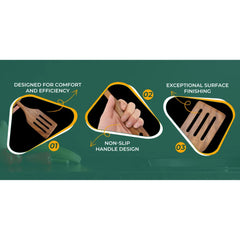 Premium 5pcs Wooden Cooking Utensil Set | Durable Non-Stick Kitchen Tools | Wooden Spoons & Spatulas for Everyday Cooking