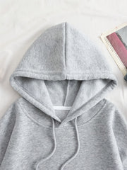 Women's Solid Color 3pcs Set Hooded Sweatshirt with Kangaroo Pocket and Drawstring Hood