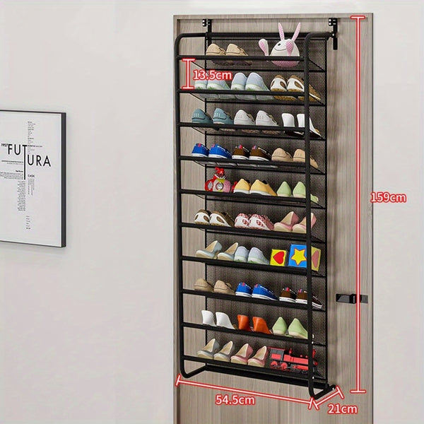 The Shoemaker Has 10 Levels on The Door, And The Organizer of Hanging Shoes Is Used to Store The Shoe Cabinet, Storage Room And Floating Wall Frame