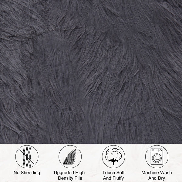 Soft Faux Australian Wool Decorative Pad (60x180cm) – Multifunctional Soft Plush Sofa Cushion, Bay Window Mat & Irregular Rug for Warm Indoor Spaces