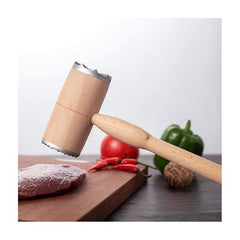 Premium Wooden Meat Tenderizer Mallet - Dual-Sided Professional Hammer for Steak, Chicken & Pork - Heavy Duty Beechwood Kitchen Tool