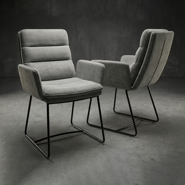 AKANTE Copenhague Light Grey Fabric Dining Chair, 2 Pack