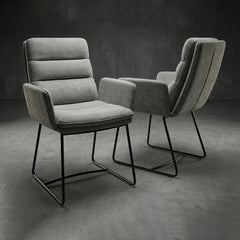 AKANTE Copenhague Light Grey Fabric Dining Chair, 2 Pack