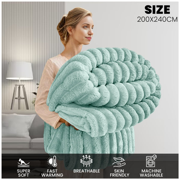 GC GAVENO CAVAILIA Luxuriously Ribbed Throw, Soft Plush Fleece Blanket, Lightweight and Cosy Sofa Bed throw, 200x240cm, Premium Quality Polyester Decorative Throw for Home Comfort | Fast Dispatch from Local Warehouse | Trusted UK Brand