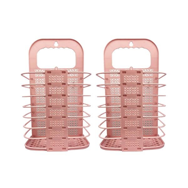 Lizzy 2pcs Laundry Hamper Foldable | Family Slim Reusable Plastic Laundry Clothes Washing Hamper Bin Collapsible Waterproof Clothes Storage Basket