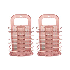 Lizzy 2pcs Laundry Hamper Foldable | Family Slim Reusable Plastic Laundry Clothes Washing Hamper Bin Collapsible Waterproof Clothes Storage Basket