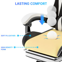 GartistGo Gaming Chair With footrest,Computer Chairs with Lumbar Cushion + Headrest, Height-Adjustable Office Chair for Adults, Girls, Boys