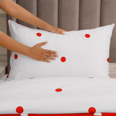 3pcs Reversible Polka Dot Duvet Cover Set – Hotel Quality, Soft & Breathable Microfiber, with Pillowcases, Button Closure, Machine Washable, Wrinkle Free & Durable