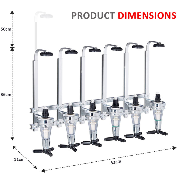 4/6 Bottle Optics for Spirits Bar Butler Wall Mounted Bottle Bracket Upside Down Drink Dispenser Stand Rack for Home Pub or Kitchen Bar, 30ml Optic Spirit Barware Set