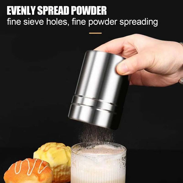 A Stainless Steel Shaker for Dusting Icing Sugar, Cocoa, And Flour, Perfect for Seasoning Spices