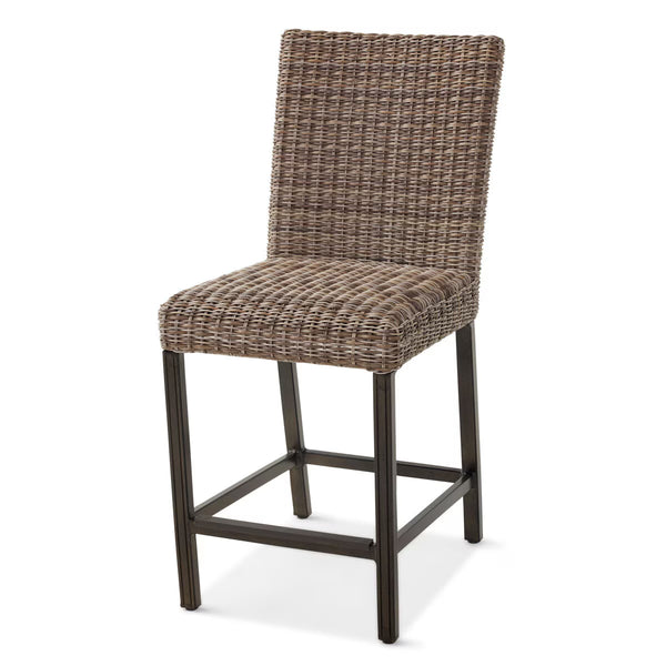 Agio Anderson 7 Piece Wicker High Dining Fire Set with Padded Chairs + Cover
