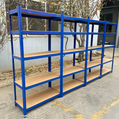 New Style Heavy Duty Garage Shelving Unit - Adjustable Shelf Unit Racking with 5 MDF Shelves, Ideal for Garage, Shed, Warehouse Storage 190KG UDL Per Shelf 680* 270 *1450 (mm), Storage Racking Shelves For Garage Warehouse Shed Kitchen