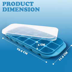 4 x Set of Ice Cube Tray with Lid Jelly Maker Ice Cube Tray | Non-Spill Stackable Lids - Ice Mould Dishwasher Safe BPA Free- 25.5cm Long, 11.5cm Wide, and 3cm deep