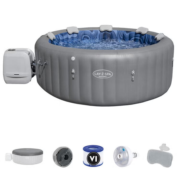 Lay-Z-Spa Santorini Maxhold Energysense Smart Luxe Hydrojet Pro, 7 Person Inflatable Spa