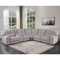 Excalibur Grey Fabric 6 Piece Power Reclining Sectional Sofa