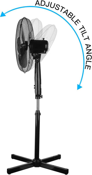16inch Oscillating Pedestal Floor Fan Standing Air Cooling 3 Speed Cool Setting Electric Silent for Home, Office & Bedroom Living Room