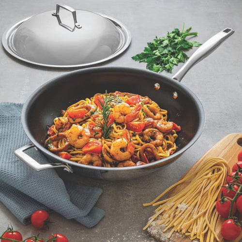 Tramontina Grano Non-Stick Wok with Lid, 32Cm / 5.2L