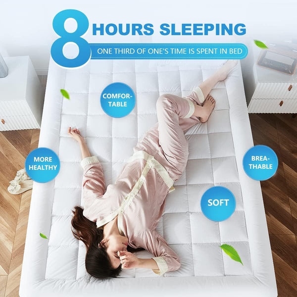 Hotel Quality Mattress Topper Extra Thick 10cm / 4 Inches Bounce Back Mattresses Toppers Single Double King SmallDouble 4Feet Superking Sizes Quilted Matress Pads