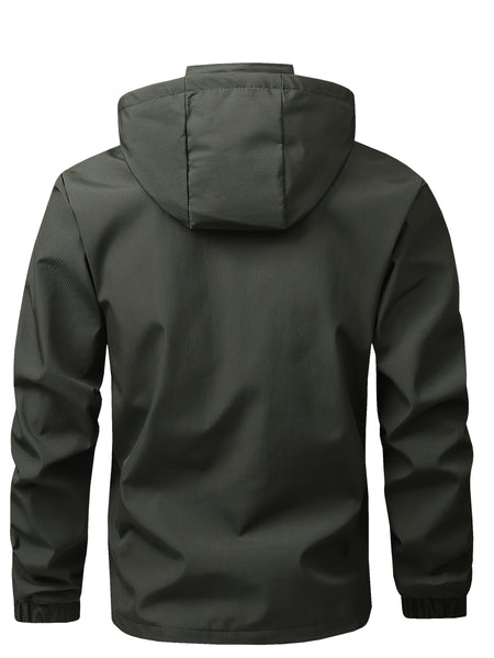 Men'S Outdoor Hooded Lightweight Jacket Sports Coat Inner Mesh Fabric