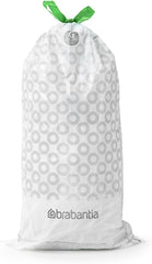 Brabantia Perfectfit Bin Liners (Size G/23-30 Litre) Thick Plastic Trash Bags with Tie Tape Drawstring Handles (40 Bags)