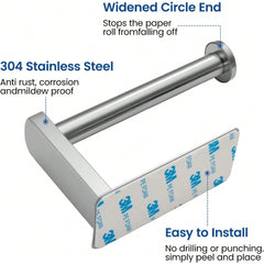 Self Adhesive Toilet Paper Holder & Towel Ring Set – No Drilling, Easy Stick-On Installation for Bathroom