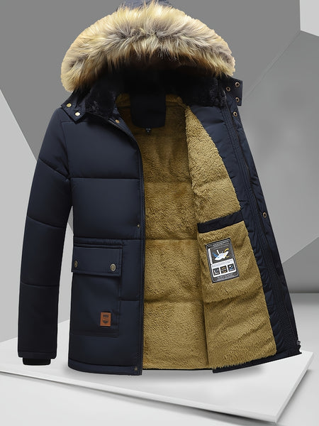 Winter Full Body Fleece Thickened Warm Coat Lamb Windproof Sleeve Jacket Men'S Multi-Pocket Jacket Men'S Outerwear