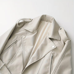 2025 Short Faux Leather Jacket Spring And Autumn American Retro Temperament Motorcycle Jacket Top Coat Women'S Clothing