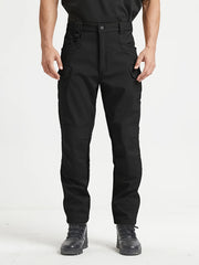 1PC Men's -Lined Warm Tactical Cargo Pants, Thick Winter Style, Multi-Pocket, Windproof Snowproof, Micro-Stretch Fabric, Suitable for Outdoor Hiking, Fishing, Casual Outings, No Belt