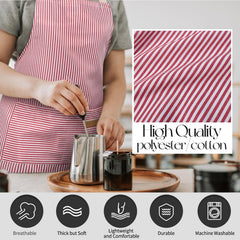 2PC Classic Design Striped Apron, Unisex Simple Criss Cross Apron For Kitchen Home Restaurant Coffee Shop Barbecue, Men's Workwear And Protective Clothing