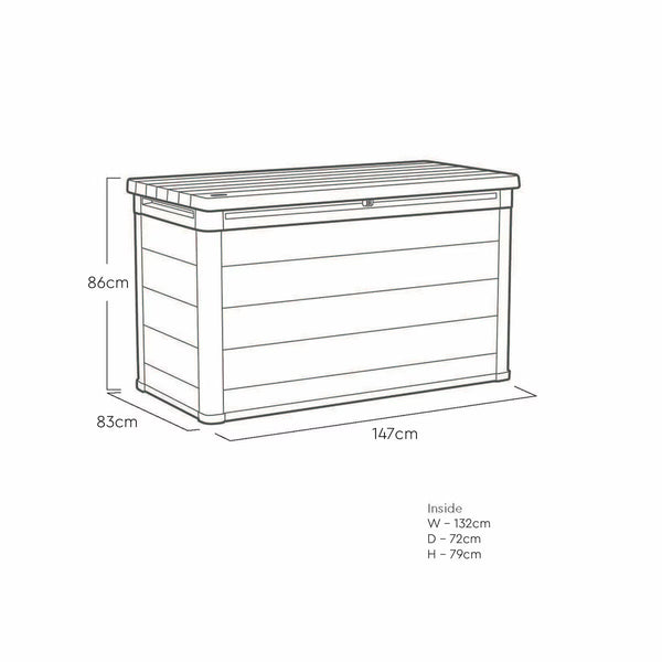 Keter Rosewood 870 Litre (230 Gallon) Deck Box with Divider