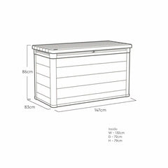 Keter Rosewood 870 Litre (230 Gallon) Deck Box with Divider