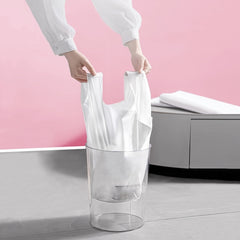 Garbage Bag 6L-8Liter Small Bathroom Foot Garbage Bag (With Handle), Small Garbage Bag, Convenient Car Garbage Bag 110 Transparent And White Inner