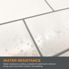 WALPLUS 6 Pcs 3D Tile Stickers Peel and Stick Backsplash Splashback Decals Tile Transfer for Kitchen Bathroom Living Room Stick on Tile Waterproof Glossy 30.5 x 30.5cm (12
