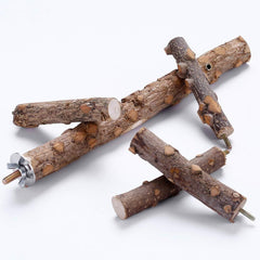 KINTOR Bird Perch Nature Wood Stand for 3-4Pcs Small Medium Parrots (S-For Small Parrots)