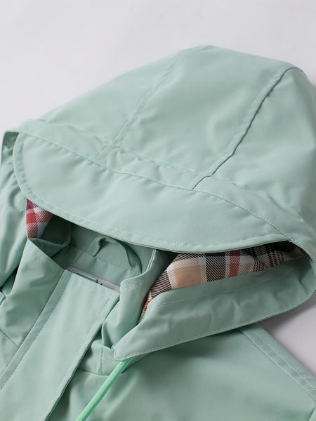 Drawstring Waist Hooded Zip Up Coat, Casual Long Sleeve Coat for Fall & Winter, Women's Clothing