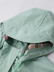 Drawstring Waist Hooded Zip Up Coat, Casual Long Sleeve Coat for Fall & Winter, Women's Clothing