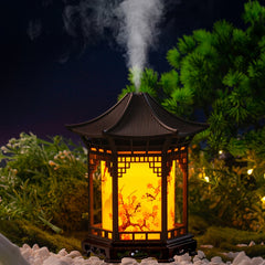 Chinese-Style Mini Humidifier & Night Light - USB- Portable Cool/Dry Mist Air Humidifier with Traditional Pagoda/Tortoise Design, ABS Quiet Operation for Home, Office, Car, - Ideal Gift for & (USB-, Humidifiers for Bedroom