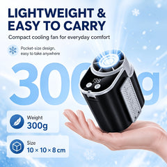 Portable Wearable Belt Fan with AI Oscillation & Flashlight - Clip-On Hands-Free Cooling System Suitable for Camping, Hiking, Night Shift, /Outdoor Use, - Fan for and Night Patrols