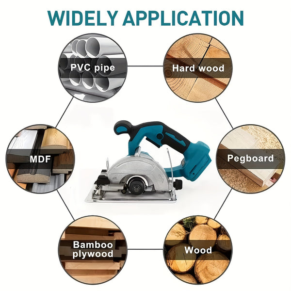 [Machine ONLY]Electric Circular Saw 125mm, Brushless motor,High Power Wood Cutting Saw for Hardwood, MDF, Plywood, Bamboo and PVC Pipe - Corded DIY & Professional Circular Saw