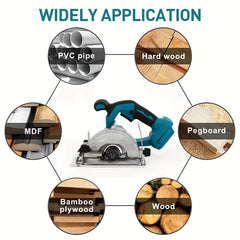 [Machine ONLY]Electric Circular Saw 125mm, Brushless motor,High Power Wood Cutting Saw for Hardwood, MDF, Plywood, Bamboo and PVC Pipe - Corded DIY & Professional Circular Saw