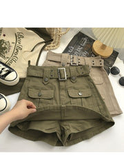 Women's High Waist Cargo Skort with Belt & Built-In Shorts - -Line Mini Skirt, Belted Waistband, Machine Washable Short Length Suitable for,, Casual Attire - Casual Streetwear Outfits