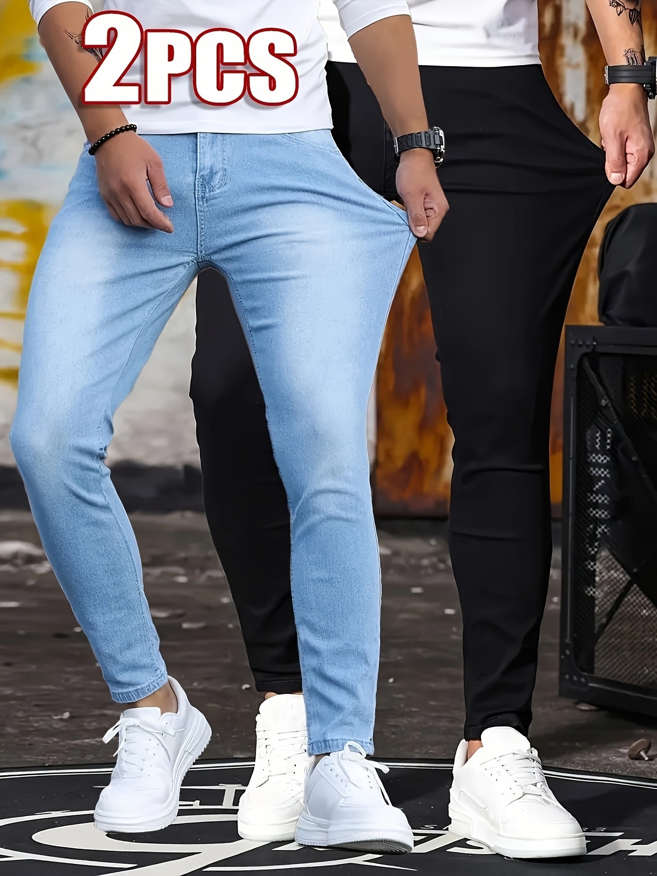 Two-Pack Men's Mid-Rise Slim Fit Jeans