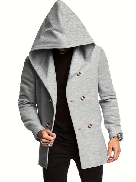 2024 Foreign Trade New Product Men'S Mid-Length Slim Fit Windbreaker Hooded Casual Pure Coat Performance Clothing