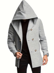 2024 Foreign Trade New Product Men'S Mid-Length Slim Fit Windbreaker Hooded Casual Pure Coat Performance Clothing