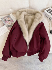 Autumn and Winter Women's Furry Jacket Coat