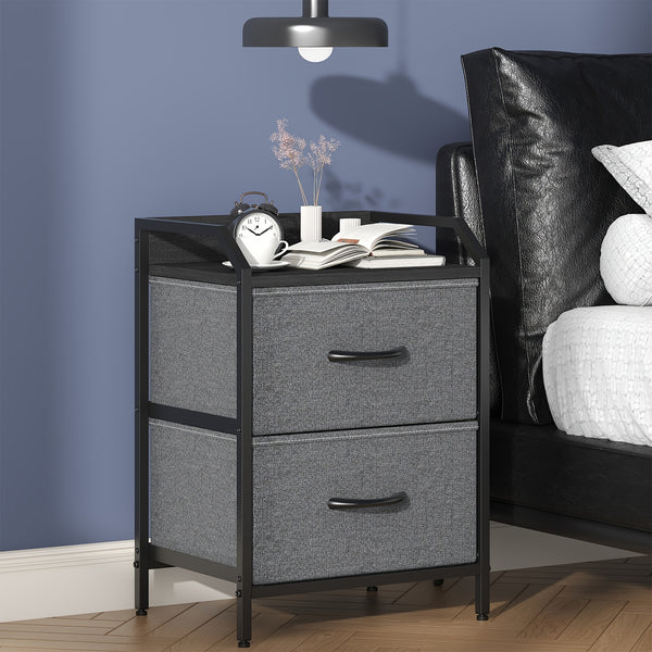 2 Drawers Bedside Table, Small Nightstand For Bedroom, Chest Of Drawers Bedroom, Storage Drawers For Living Room, Hallway