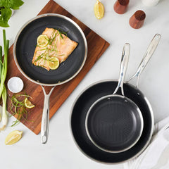 Henckels Paradigm Stainless Steel Ceramic Fry Pan Set, 3 Piece