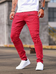 Spring And Autumn Fashion Hong Kong Style Classic Commuter Pants Easy Fashion Casual Daily Slim Fit Jeans Men