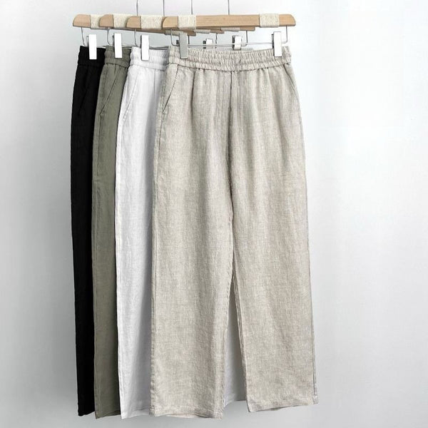 Women's Comfortable Straight-leg Pants - Lightweight Summer Casual Trousers, Wide-leg, Loose-fit, Breathable Straight-leg Pants